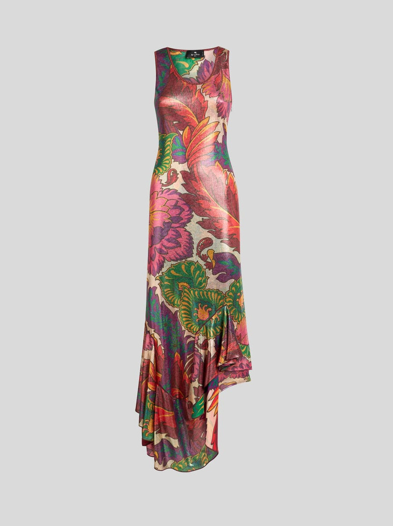 LAMINATED JERSEY DRESS WITH MAXI FLORAL PRINT - 1