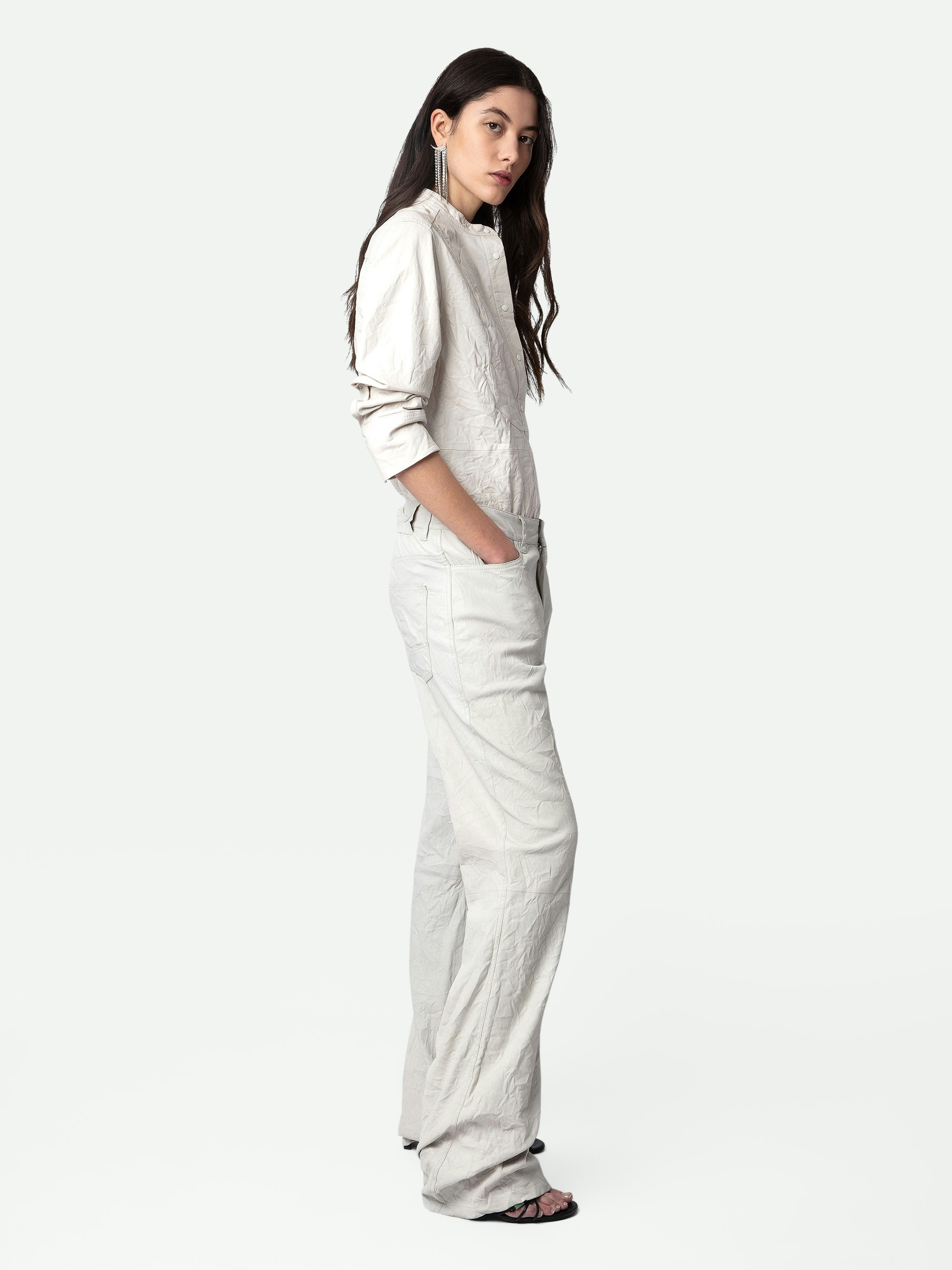 Pistol Crinkled Leather Pants - 5