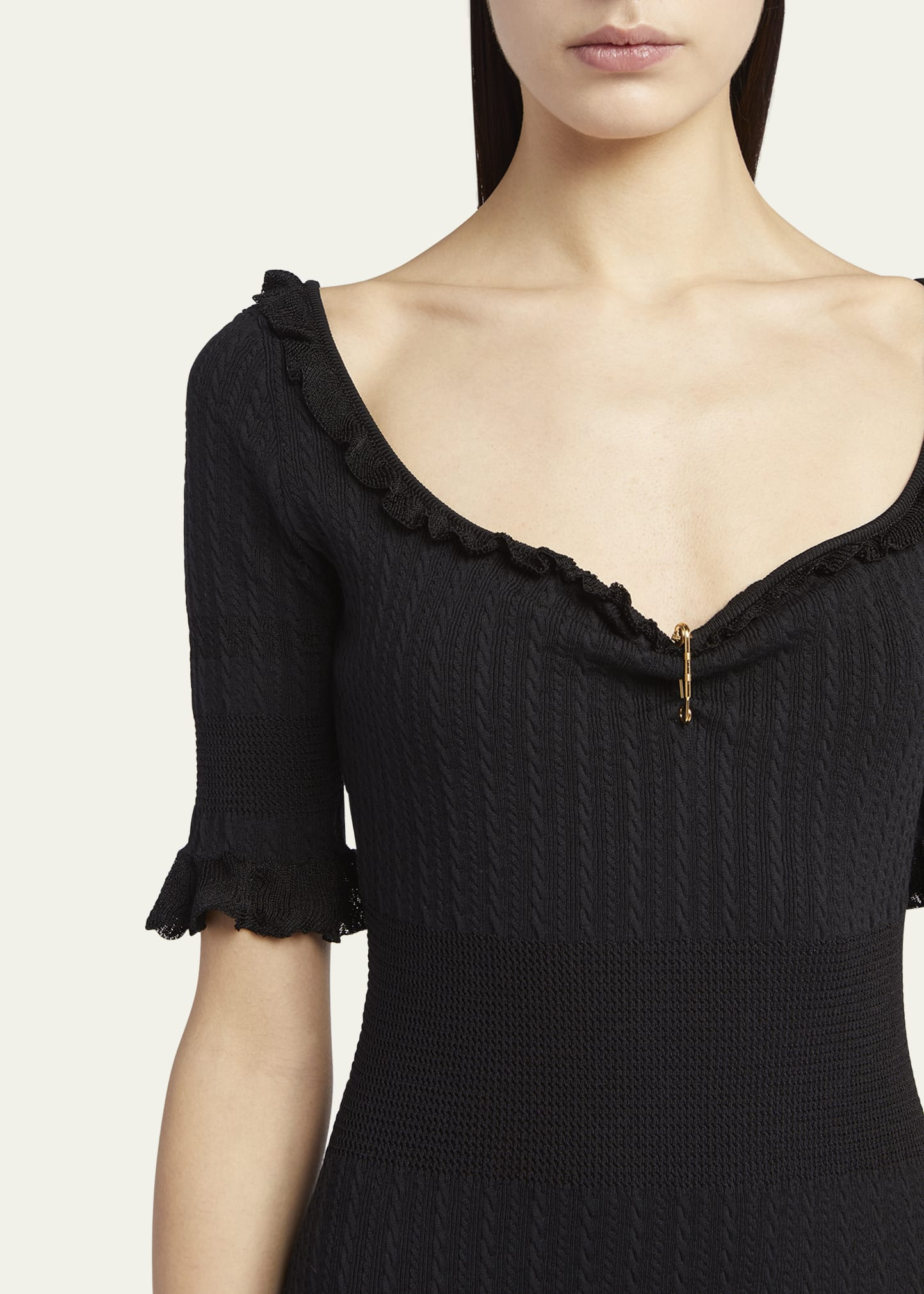 Medusa Pin-Gathered Micro Cable Mini Dress - 5