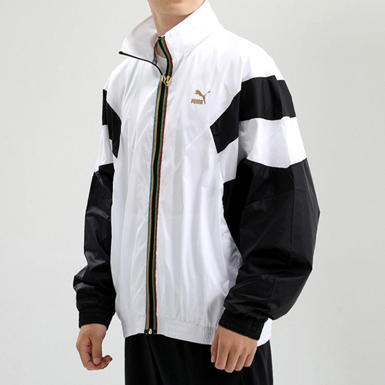 PUMA Bronzing Printing Casual Sports Jacket White 597610-02 - 4