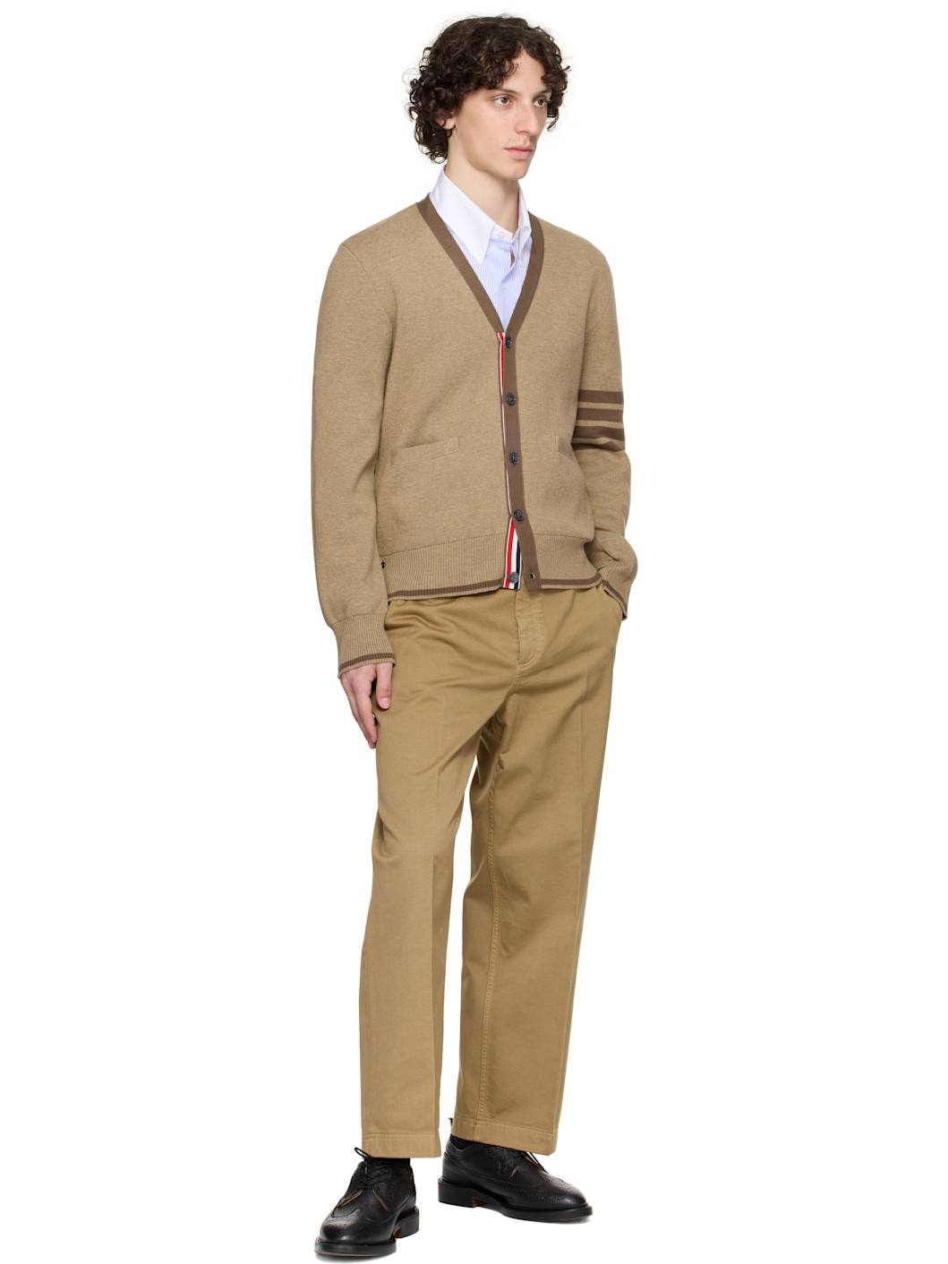 Khaki Cotton Twill Utility Trousers - 4