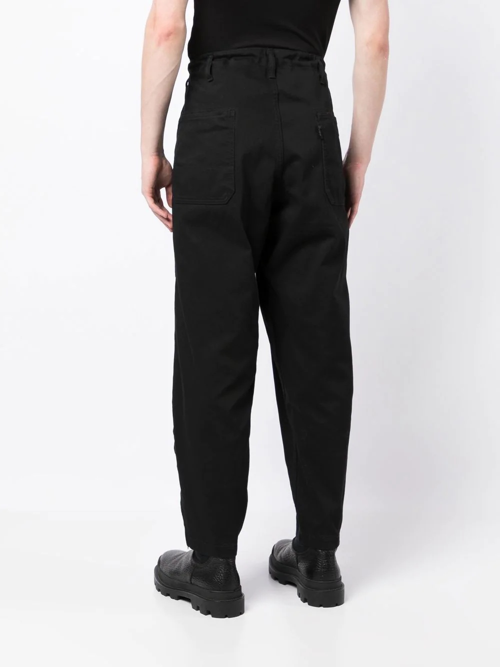 panelled cotton trousers - 4