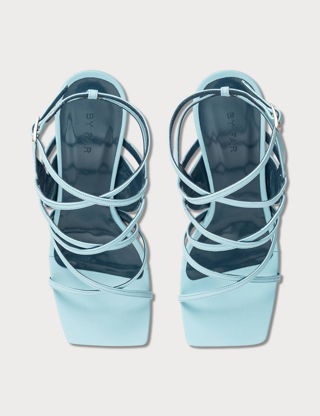 Christina Baby Blue Leather Sandals - 4