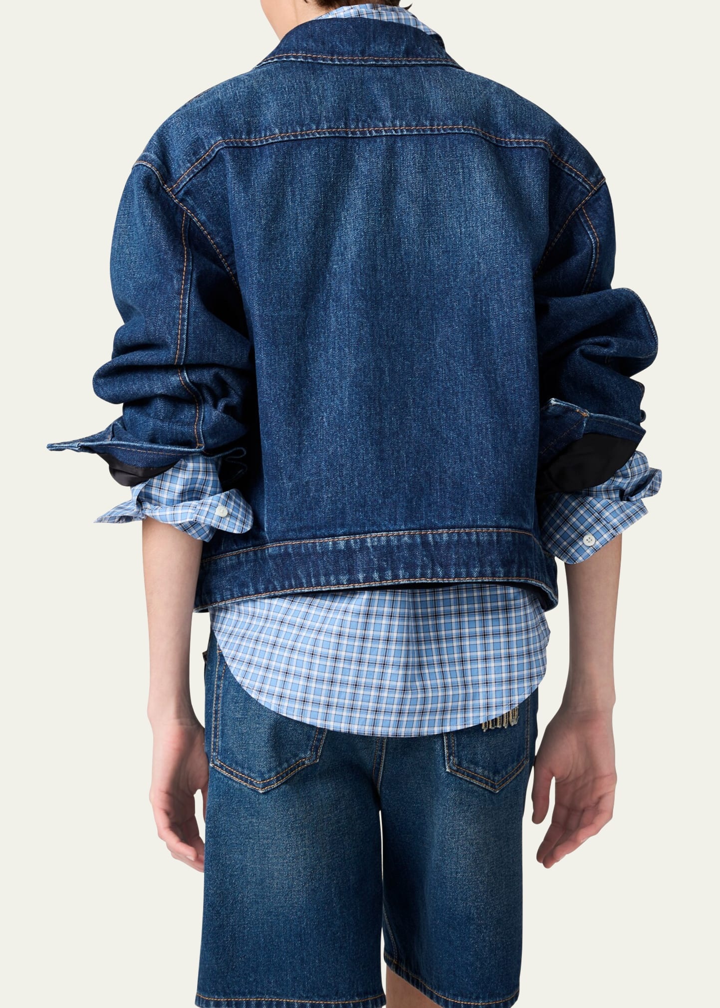 Oversized Zip-Up Denim Jacket - 3
