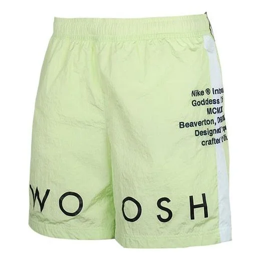 Nike Sportswear Swoosh Side Alphabet Embroidered Woven Sports Shorts Light Green CJ4905-701 - 1