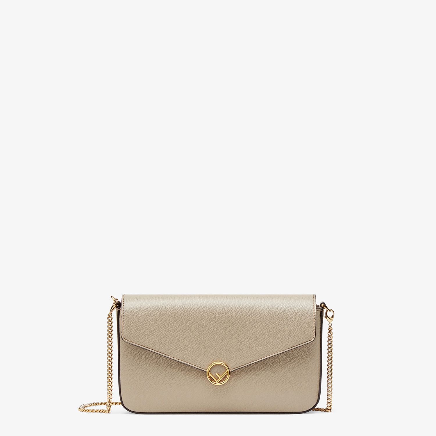 Beige leather mini-bag - 1