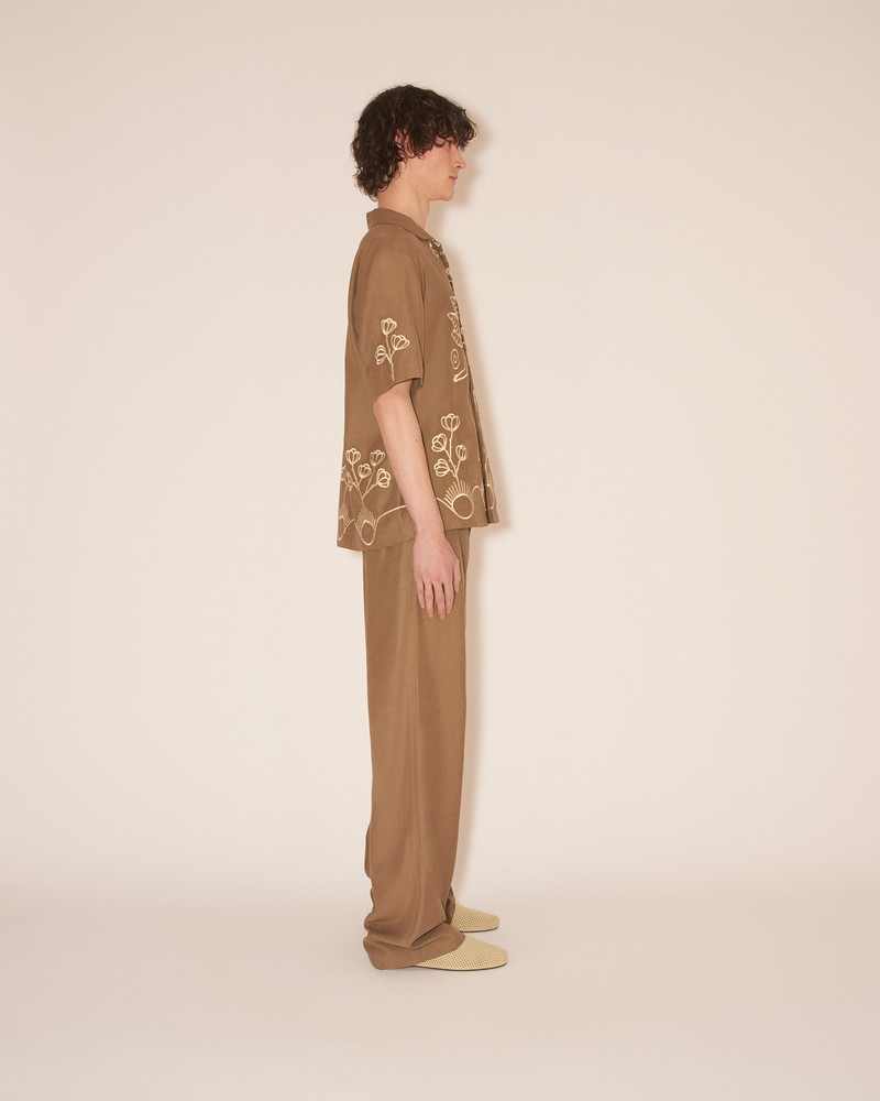 BODIL - Emboidered club shirt - Fossil brown 4