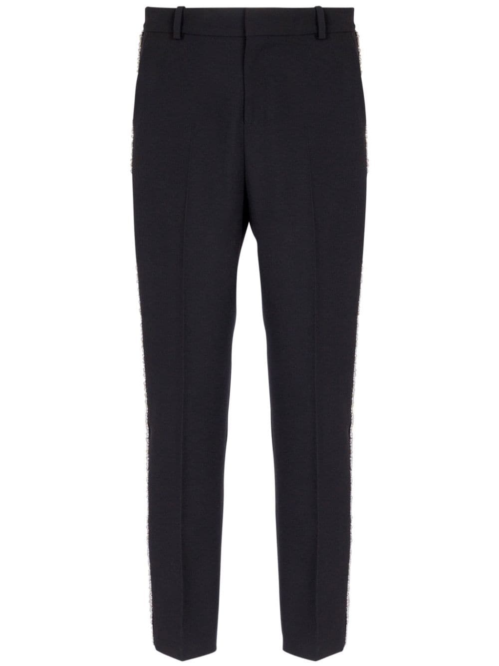 embellished grain-de-poudre trousers - 1