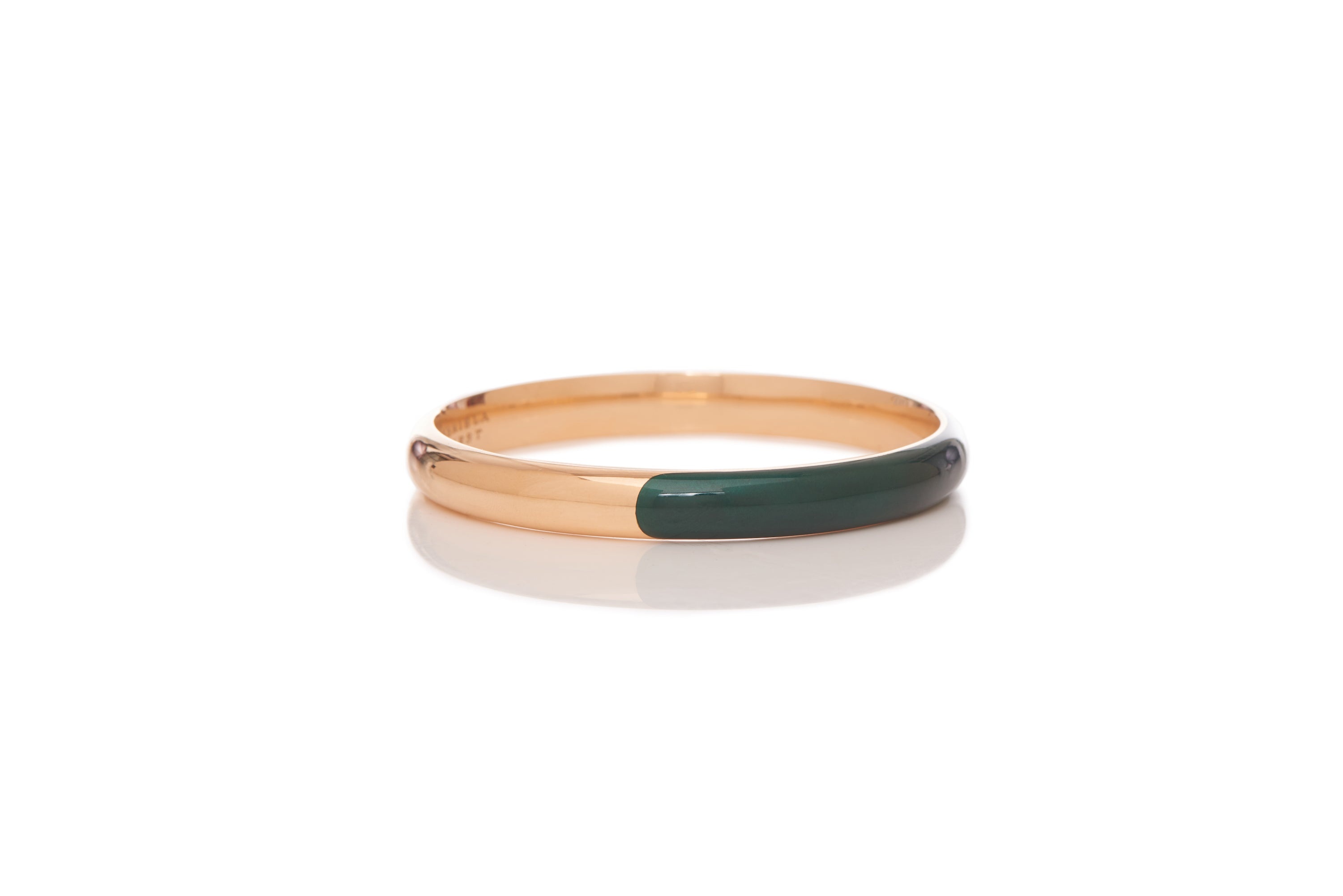 Vitreous Green Enamel & 18K Gold Bangle - 2