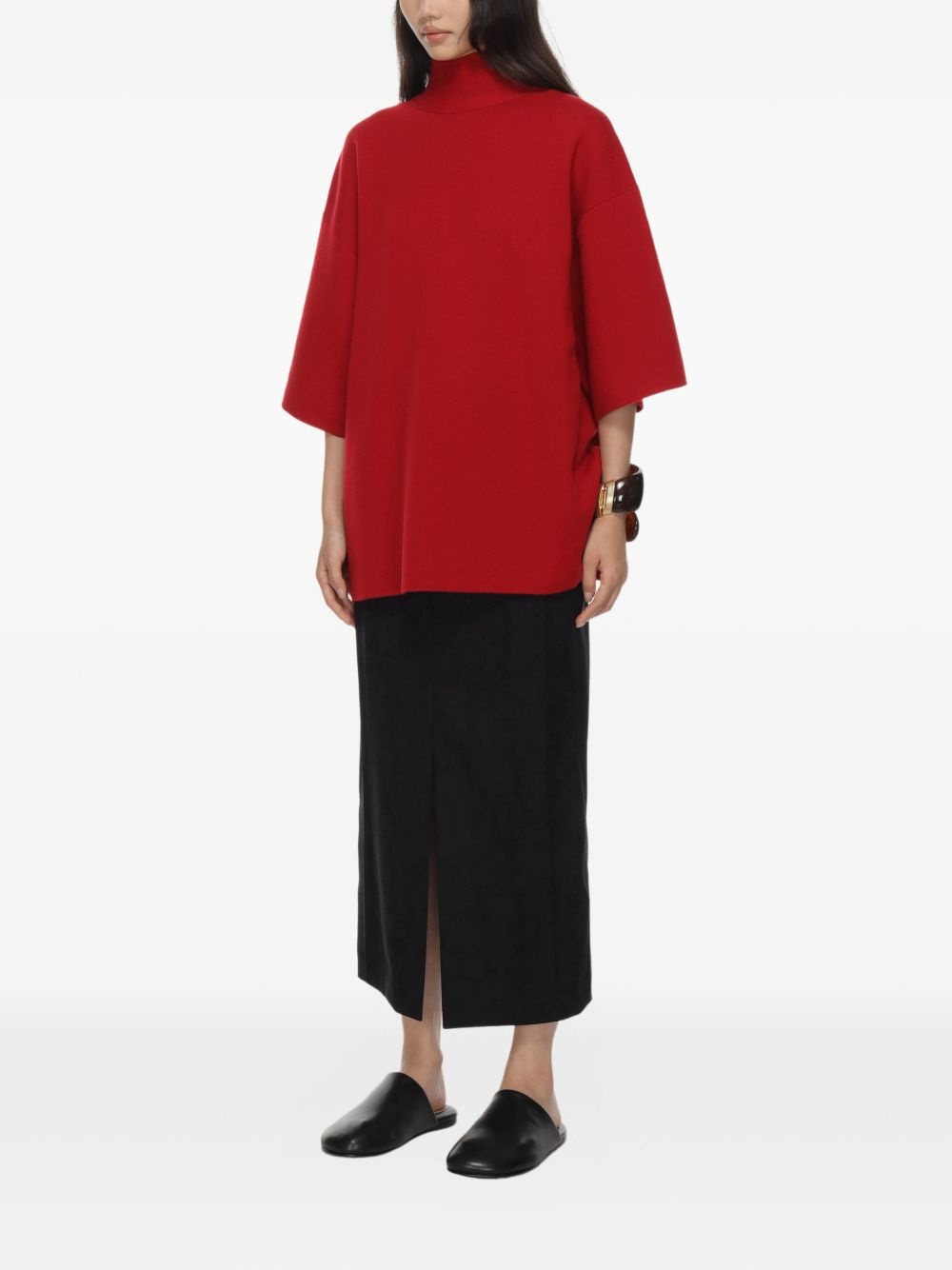high-neck short-sleeve top - 3