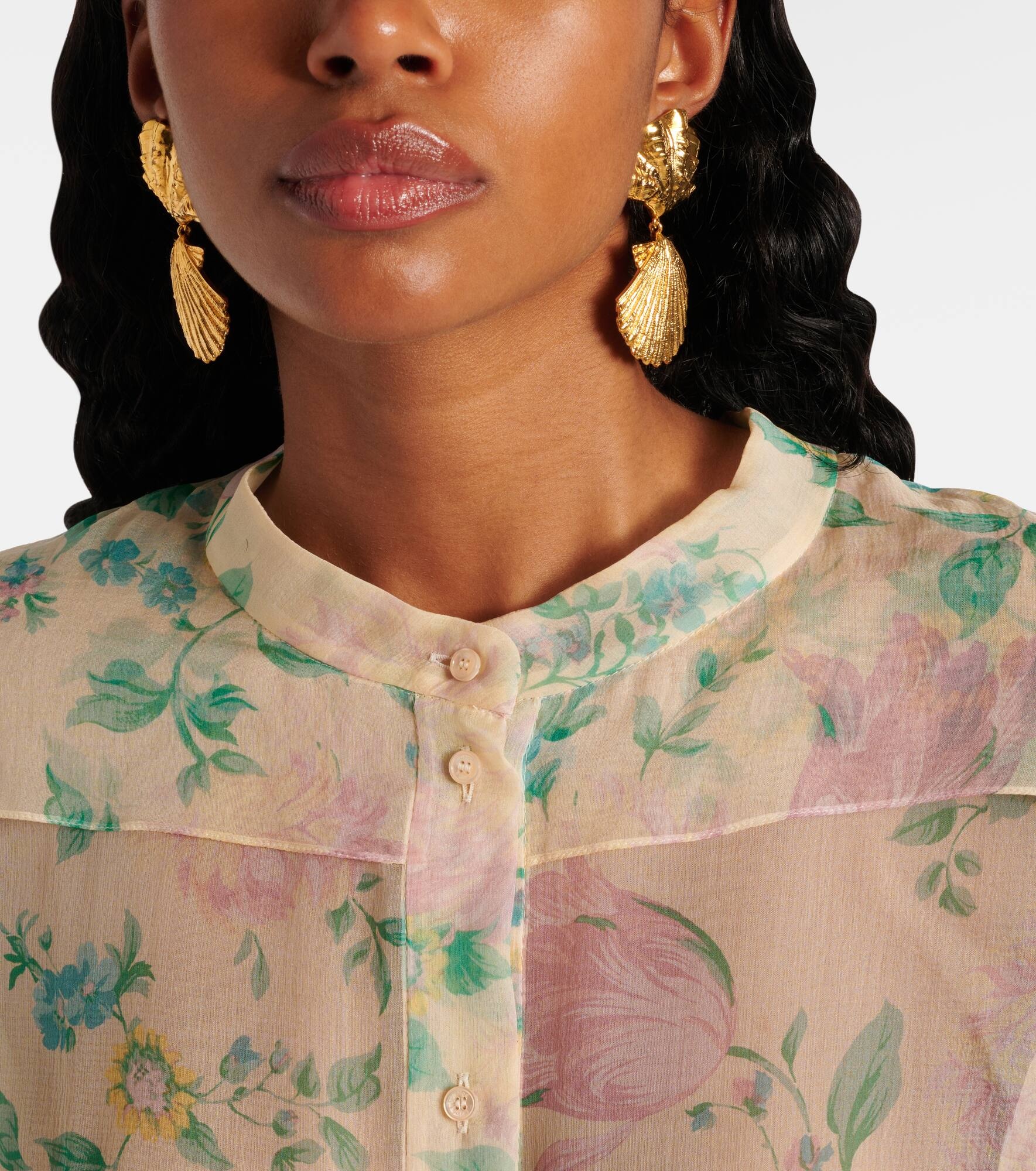 Shells faux pearls drop earrings - 3