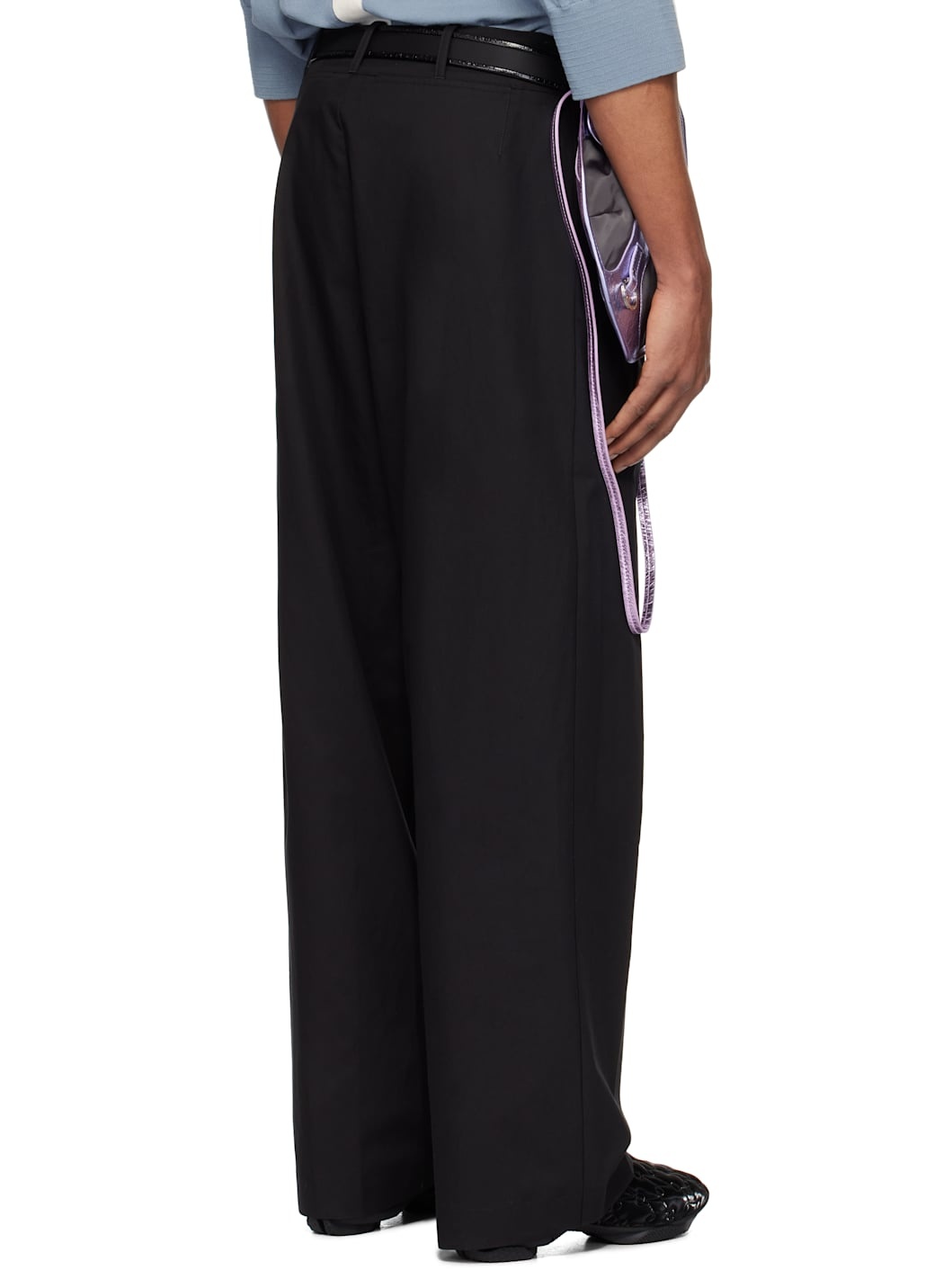 Black Navin Wide Leg Trousers - 3