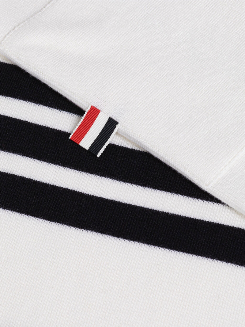 Thom Browne MILANO STITCH MERINO GROSGRAIN TIPPING 4-BAR POCKET SCARF outlook