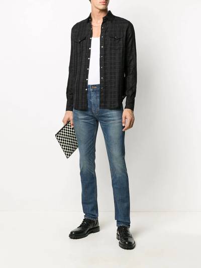 SAINT LAURENT checked slim-fit shirt outlook