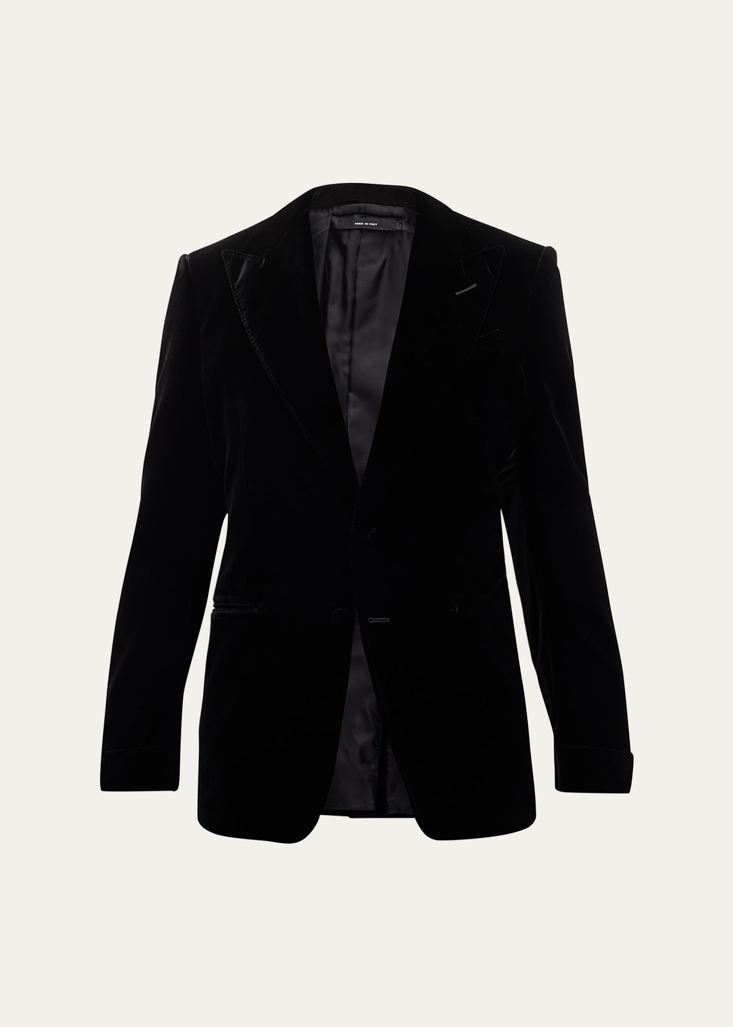 Men's Wool-Silk Velvet Cocktail Jacket - 1