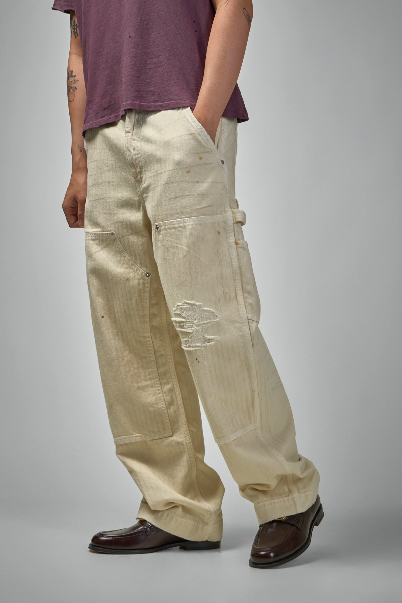Double Knee Paint Pants - 3