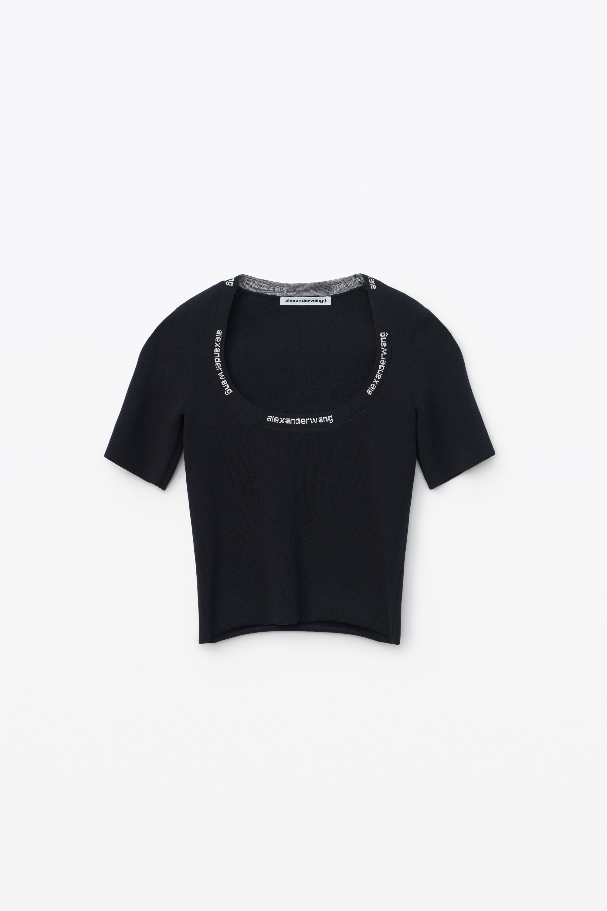 JACQUARD LOGO TEE IN STRETCH KNIT - 1