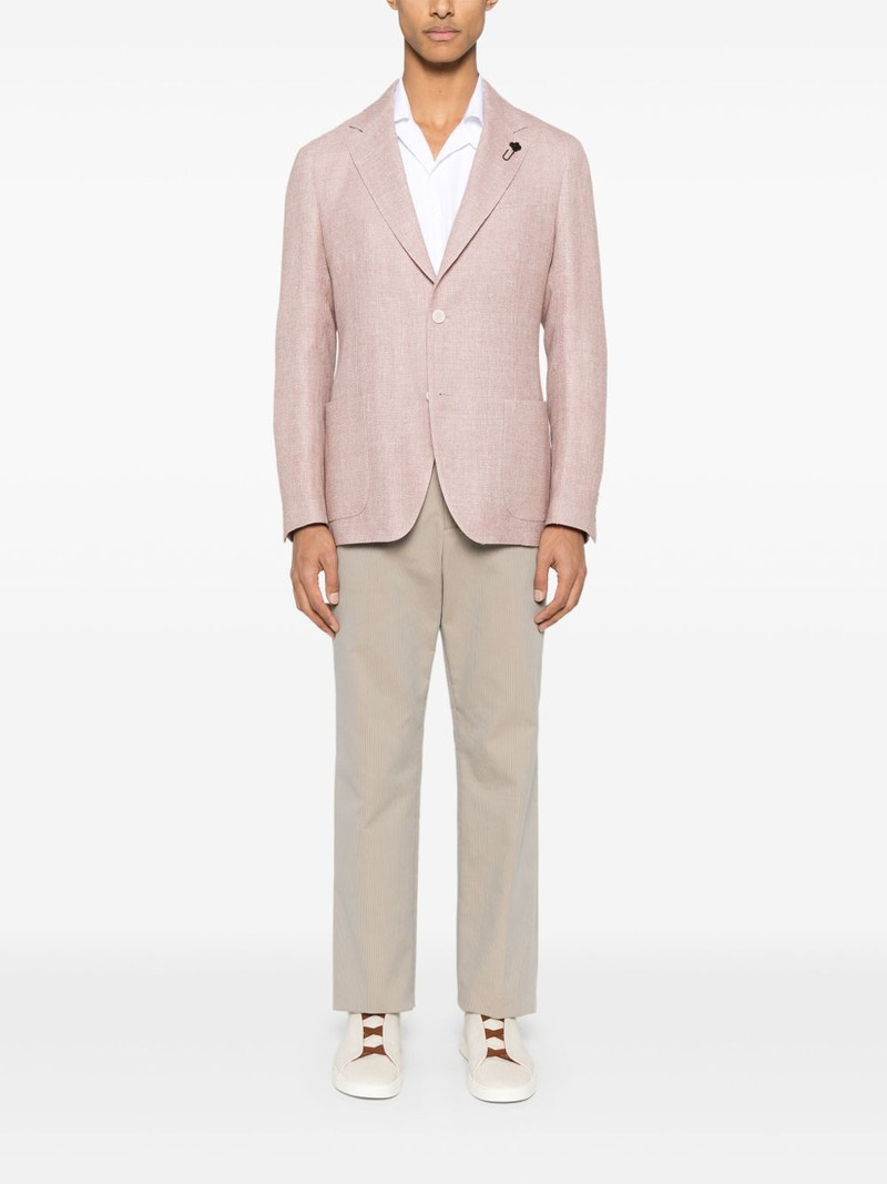 LARDINI brooch-detail blazer outlook