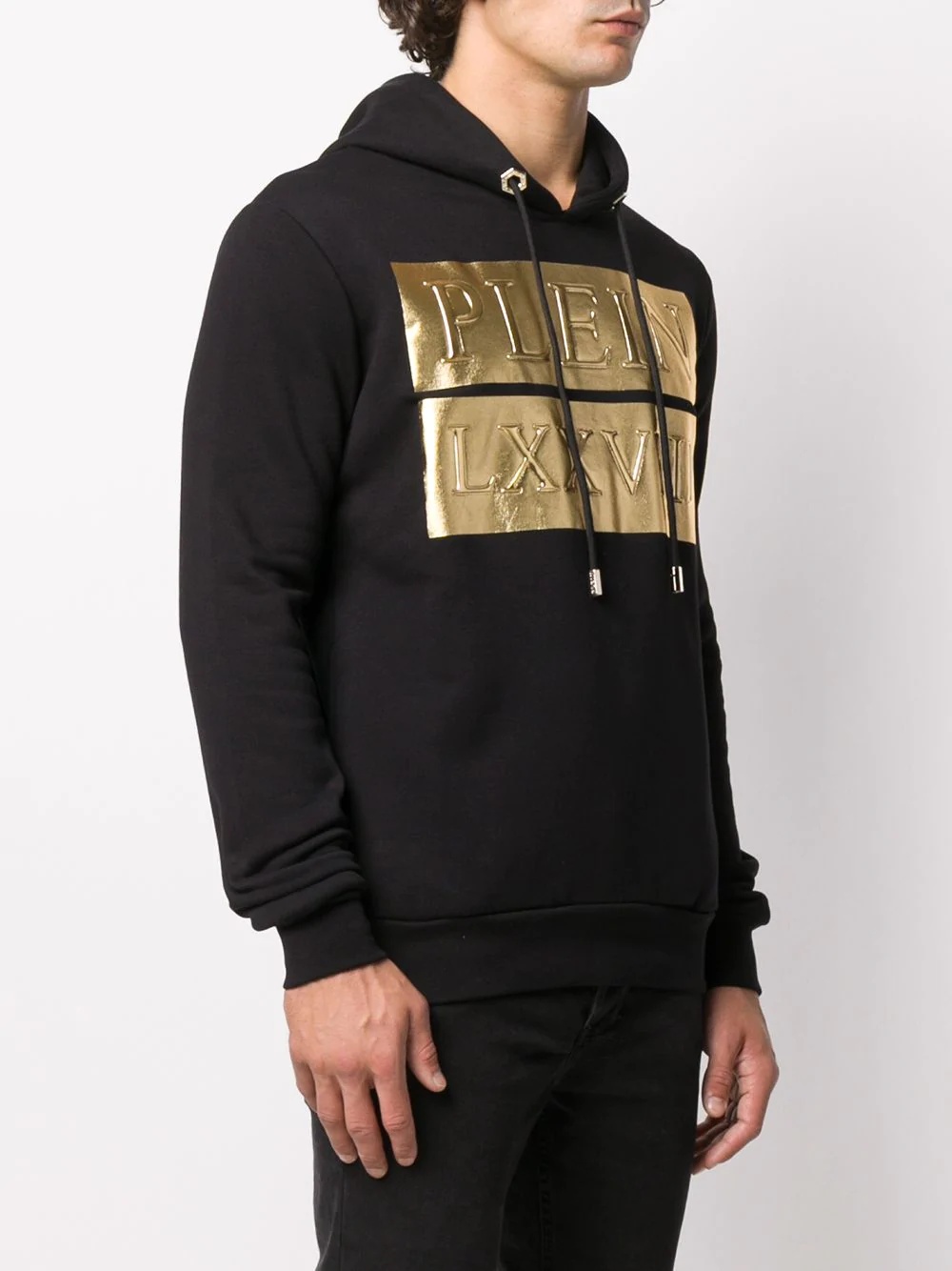 metallic logo hoodie - 3