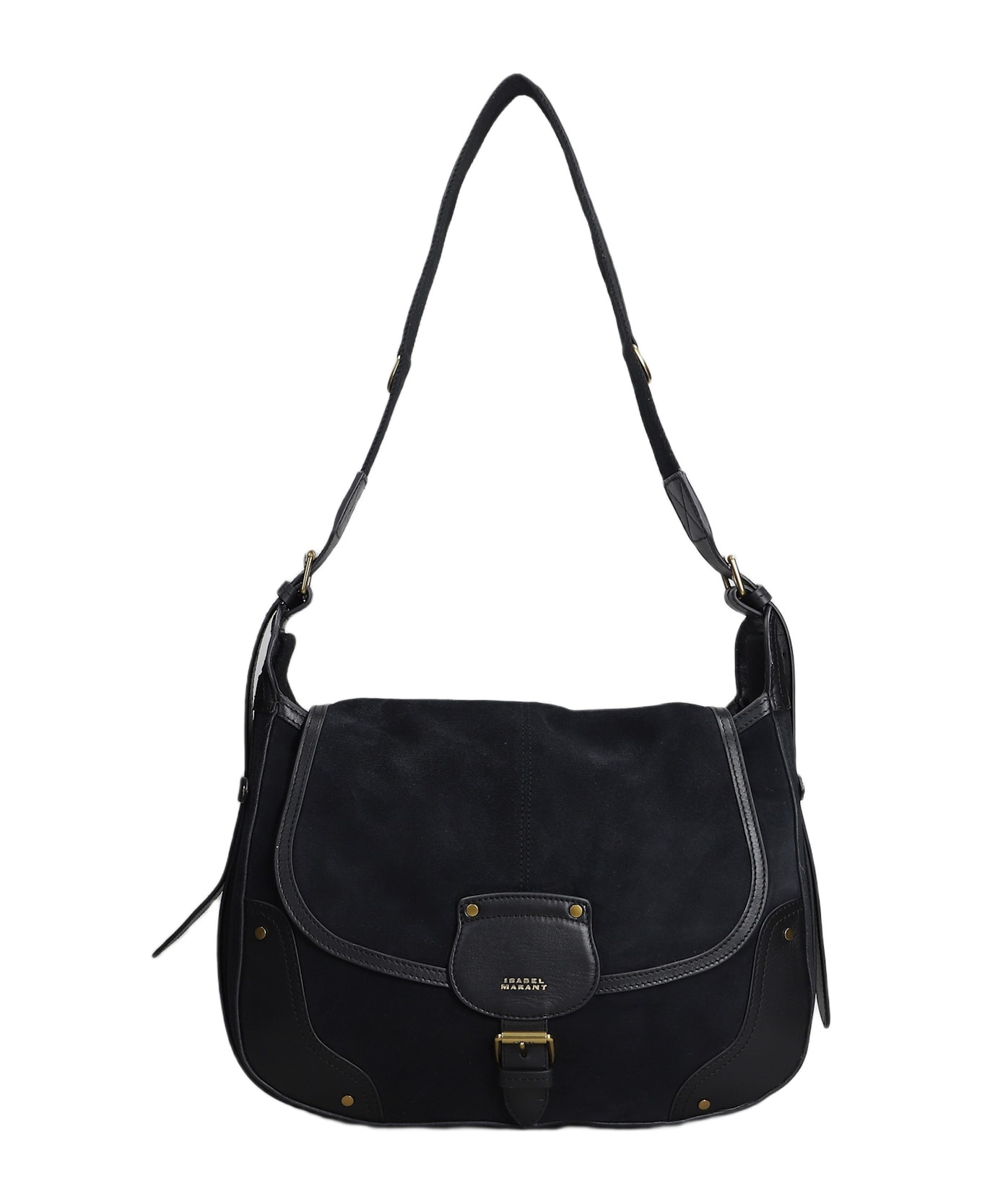 Sierra Shoulder Shoulder Bag In Black Suede - 1