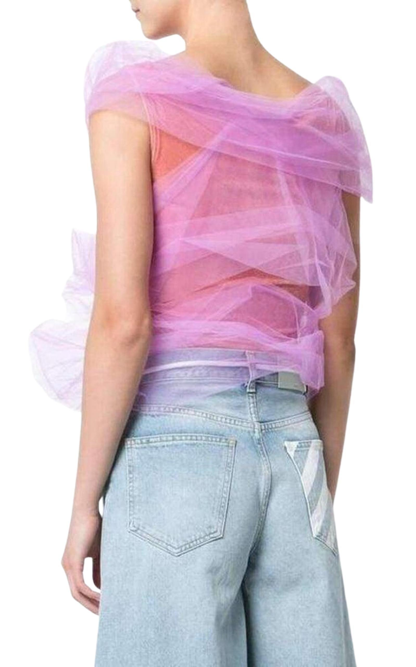 Pink Tulle Layer Second Skin Bodysuit - 3
