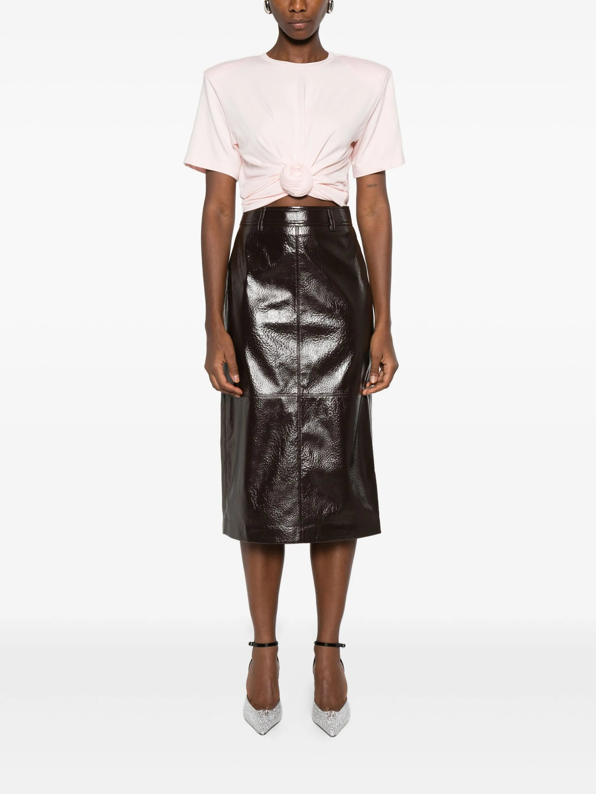 knotted front T-shirt - 2