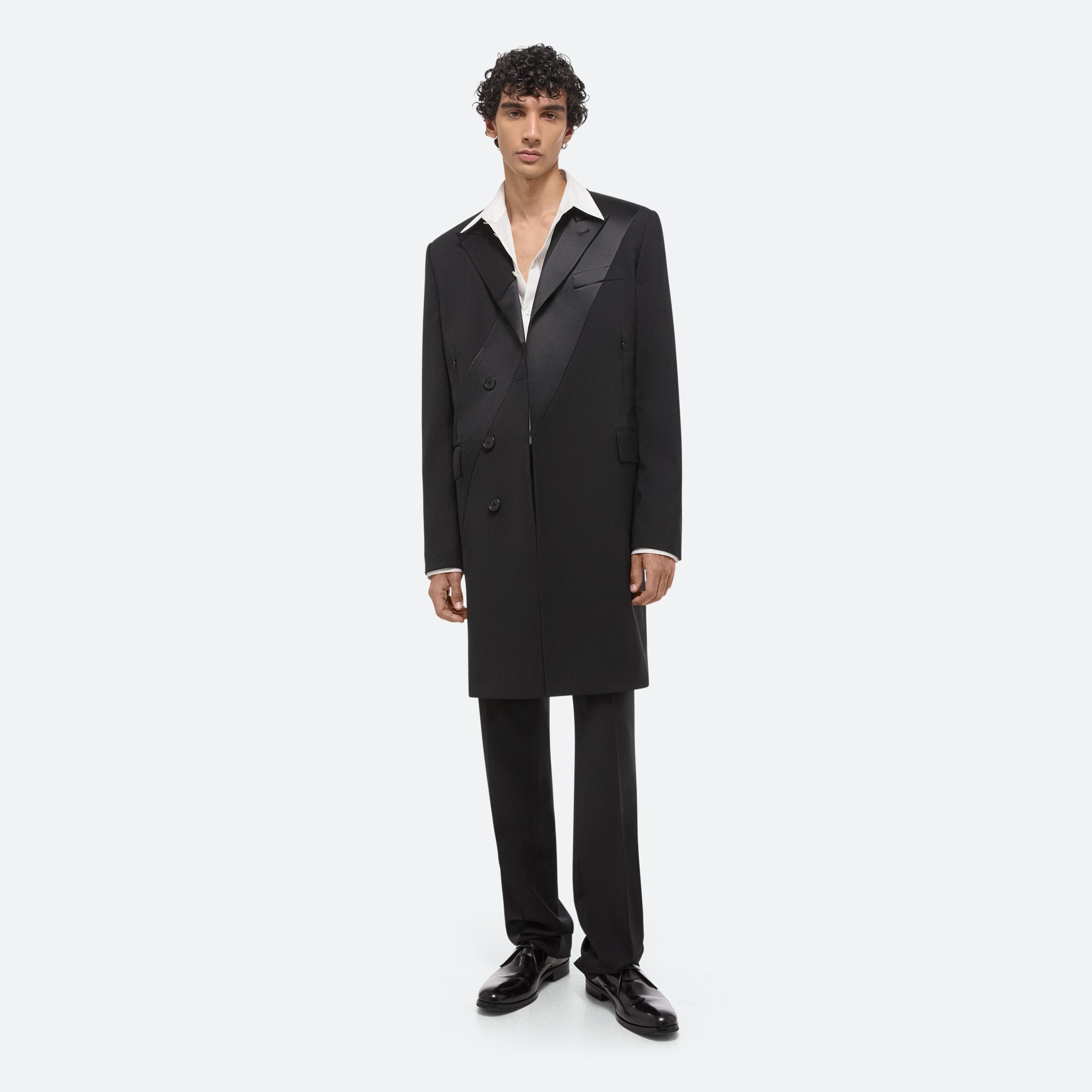 VIRGIN WOOL TUXEDO CAR COAT - 2