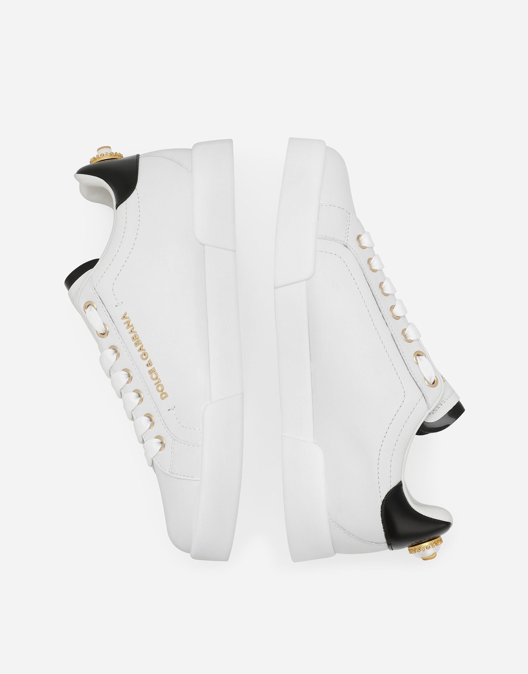 Calfskin nappa Portofino sneakers with lettering - 5