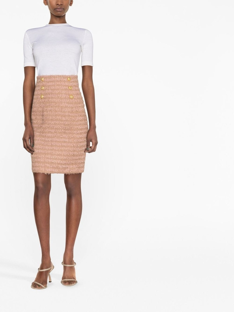 Balmain tweed double-breasted pencil skirt outlook