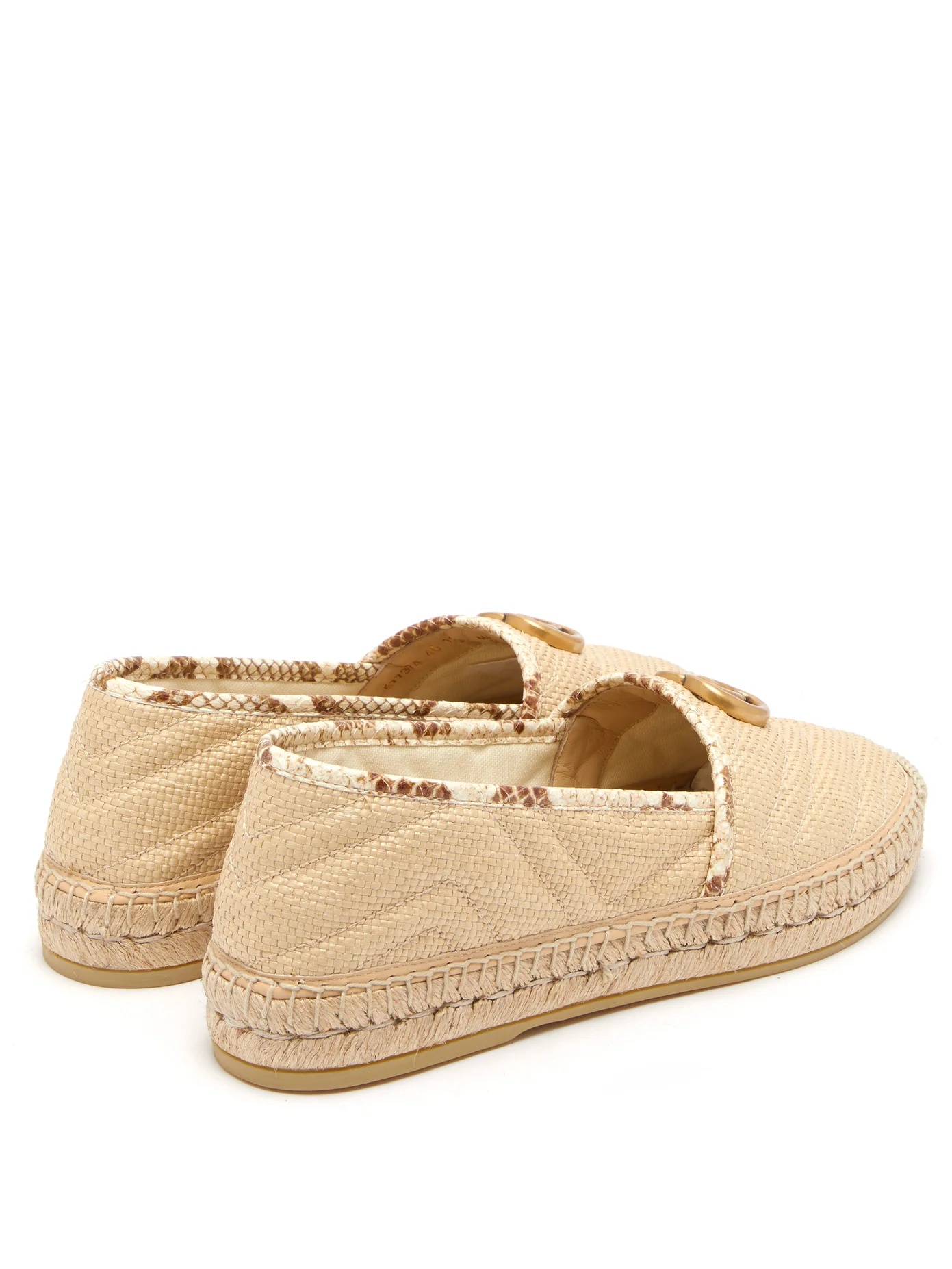 Pilar GG logo raffia espadrilles - 4