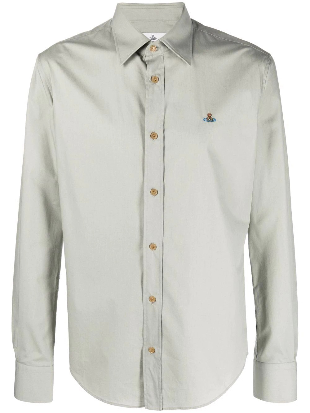 embroidered-logo cotton shirt - 1