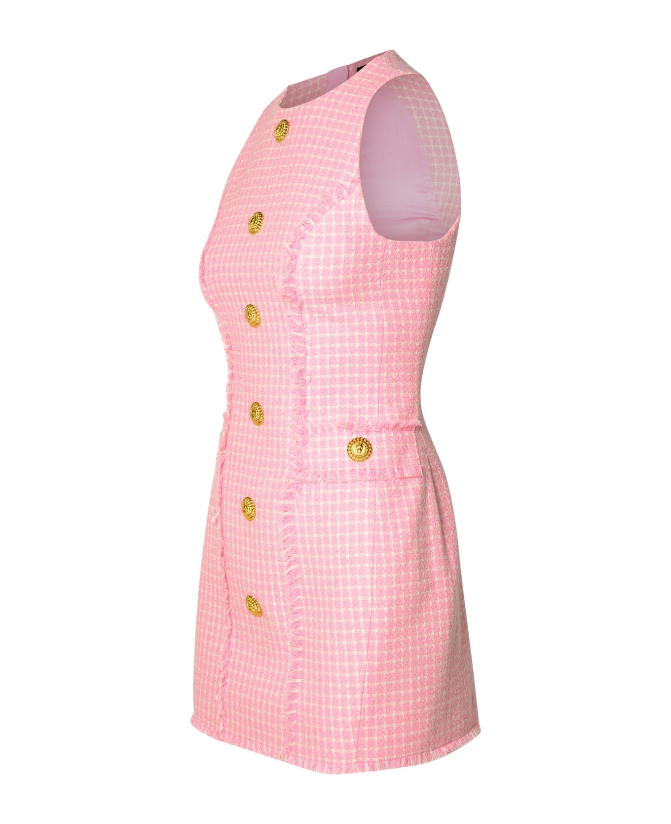 Pink Cotton Blend Dress - 2