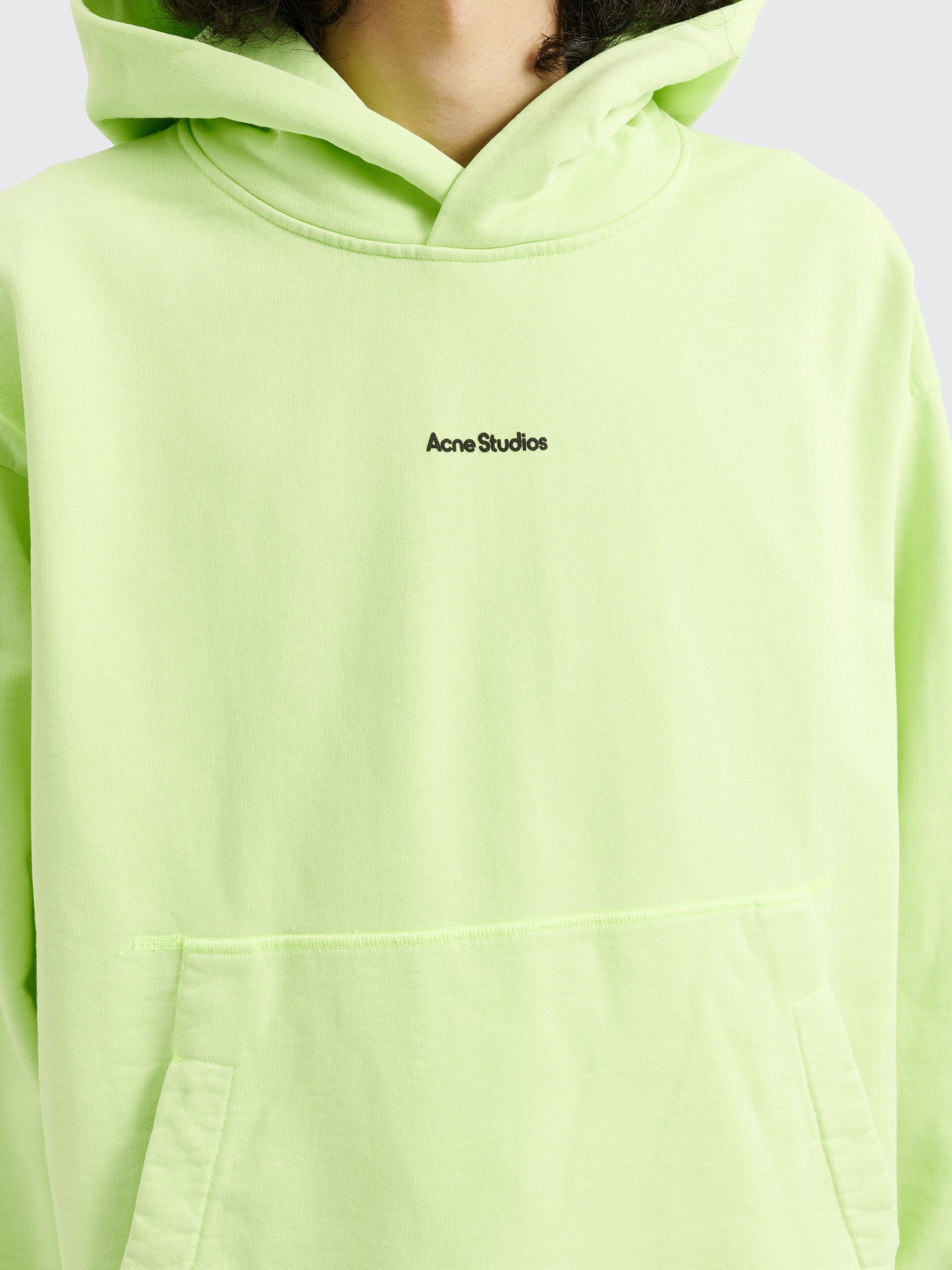 ACNE STUDIOS HOODED SWEATSHIRT FLUO GREEN - 5