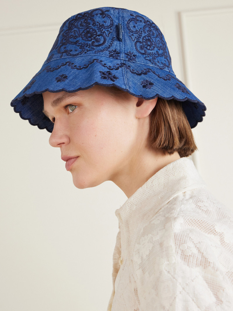 Zimmermann Embroidered Denim Bucket Hat outlook