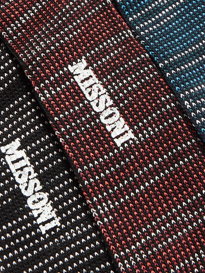 Missoni Three-Pack Striped Cotton-Blend Jacquard Socks outlook