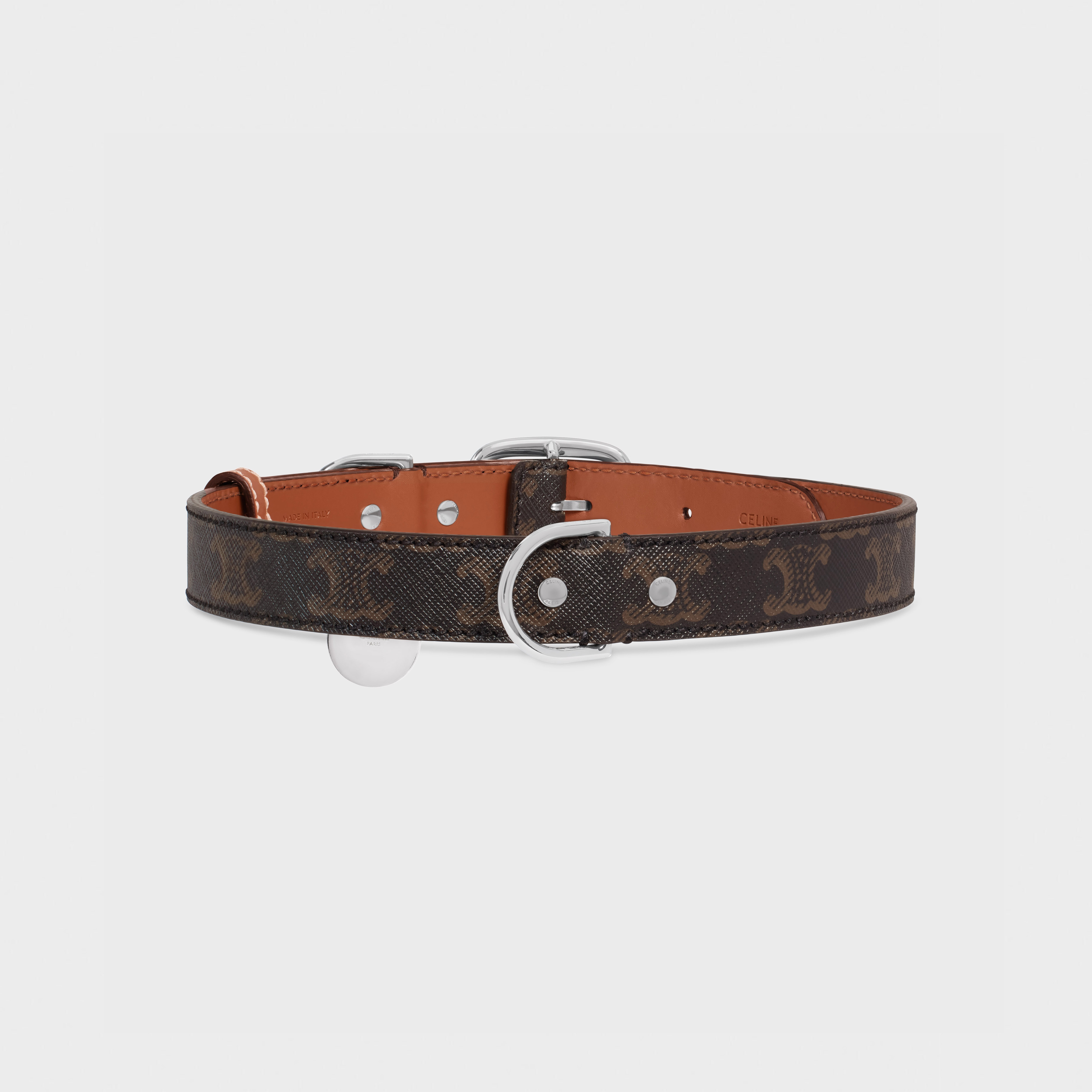 Wide Large Dog Collar in Triomphe Canvas and Calfskin - 3