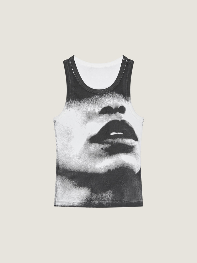 SLIM FIT TANK TOP IN COTTON WITH PORTRAIT PRINT 1