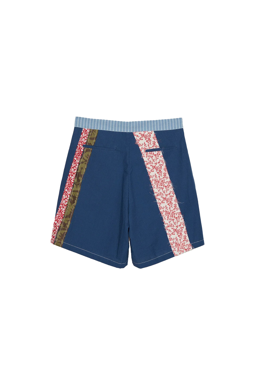 Edward Cuming Patch Slash Shorts Blue - 2