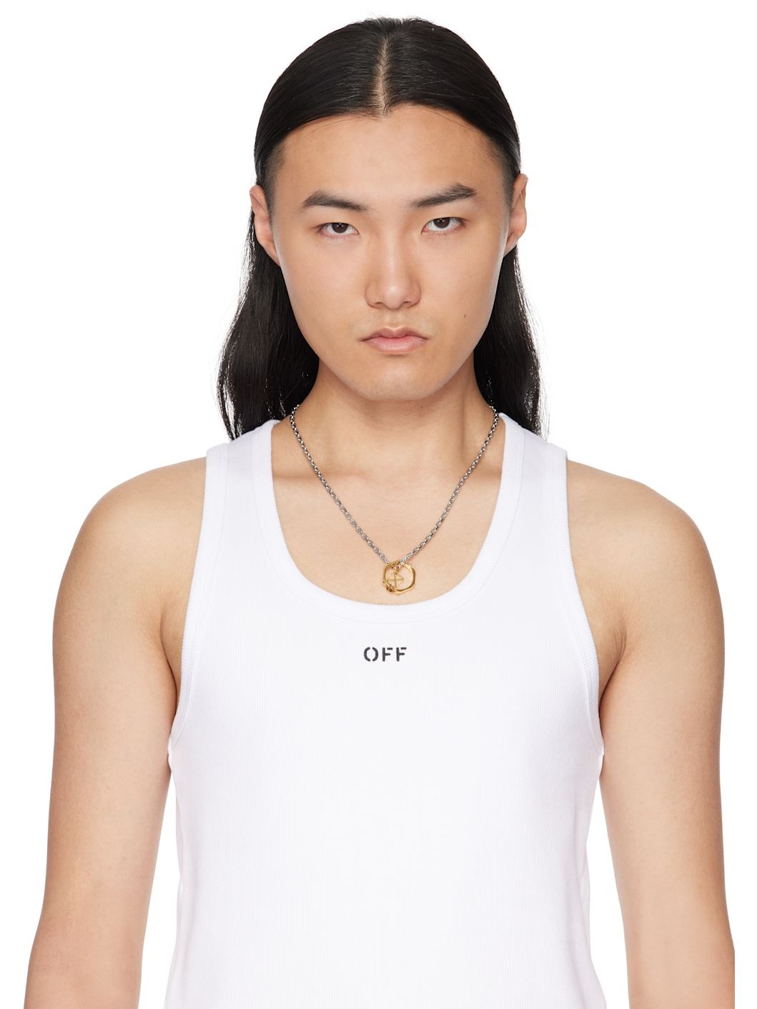 OFF-WHITE | BICOLOR ARROW NECKLACE SILVER/GOLD ネックレス Off-White Silver & Gold Bicolor Arrow Necklace | REVERSIBLE