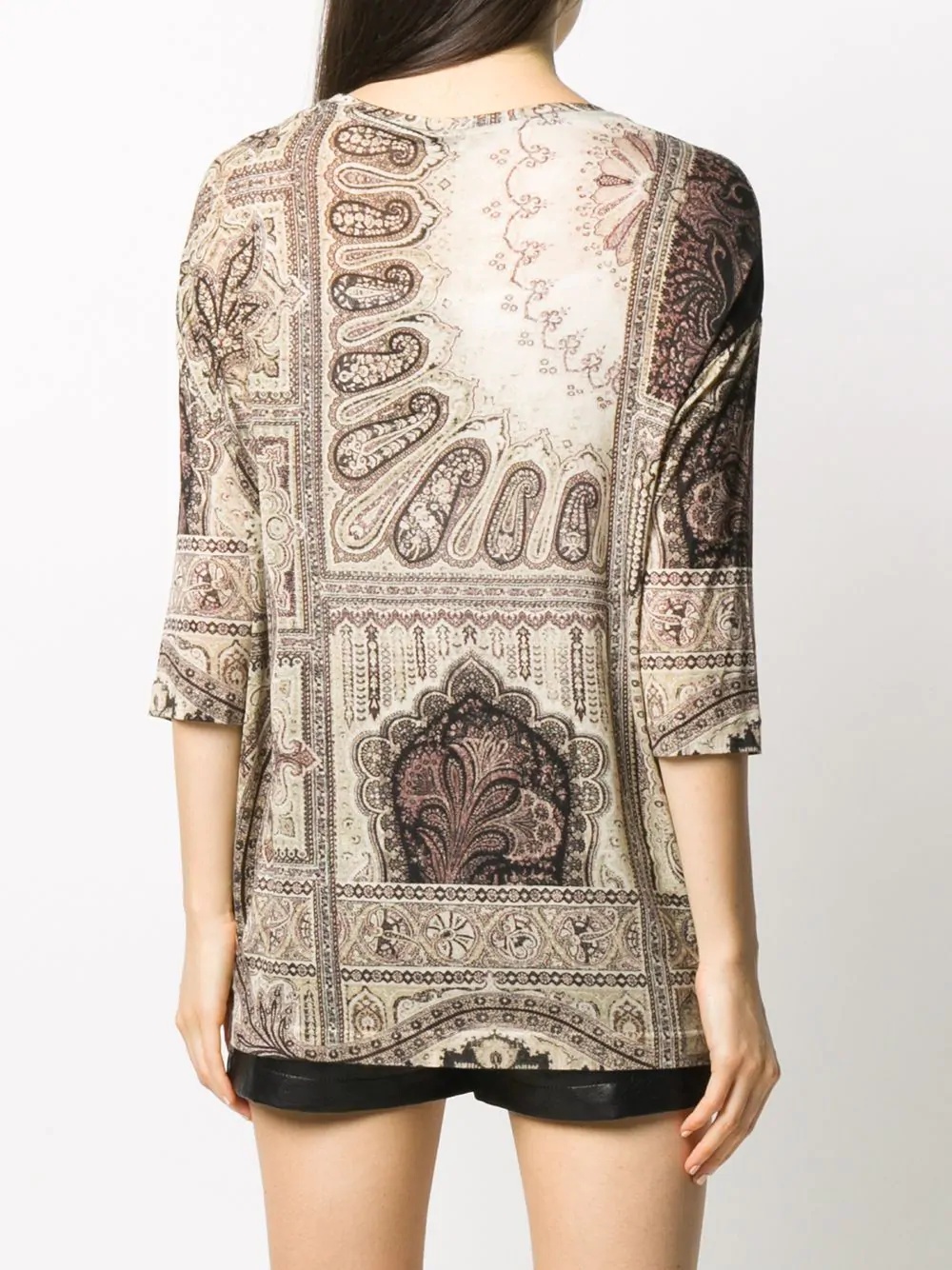 paisley-print jersey jumper - 4