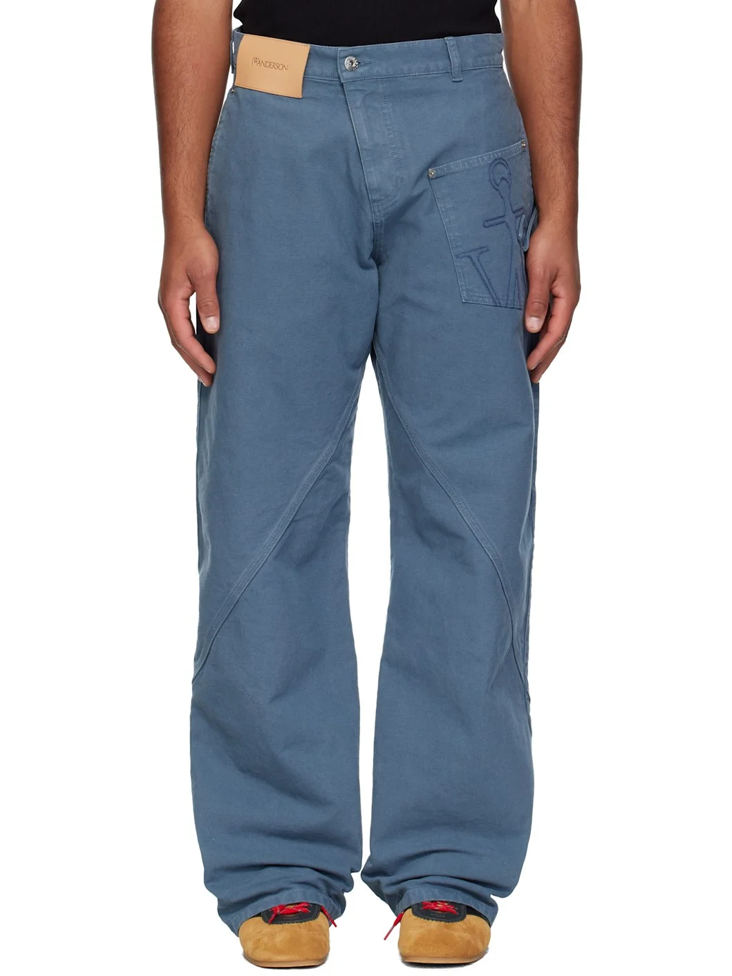 Blue Twisted Workwear Trousers - 1