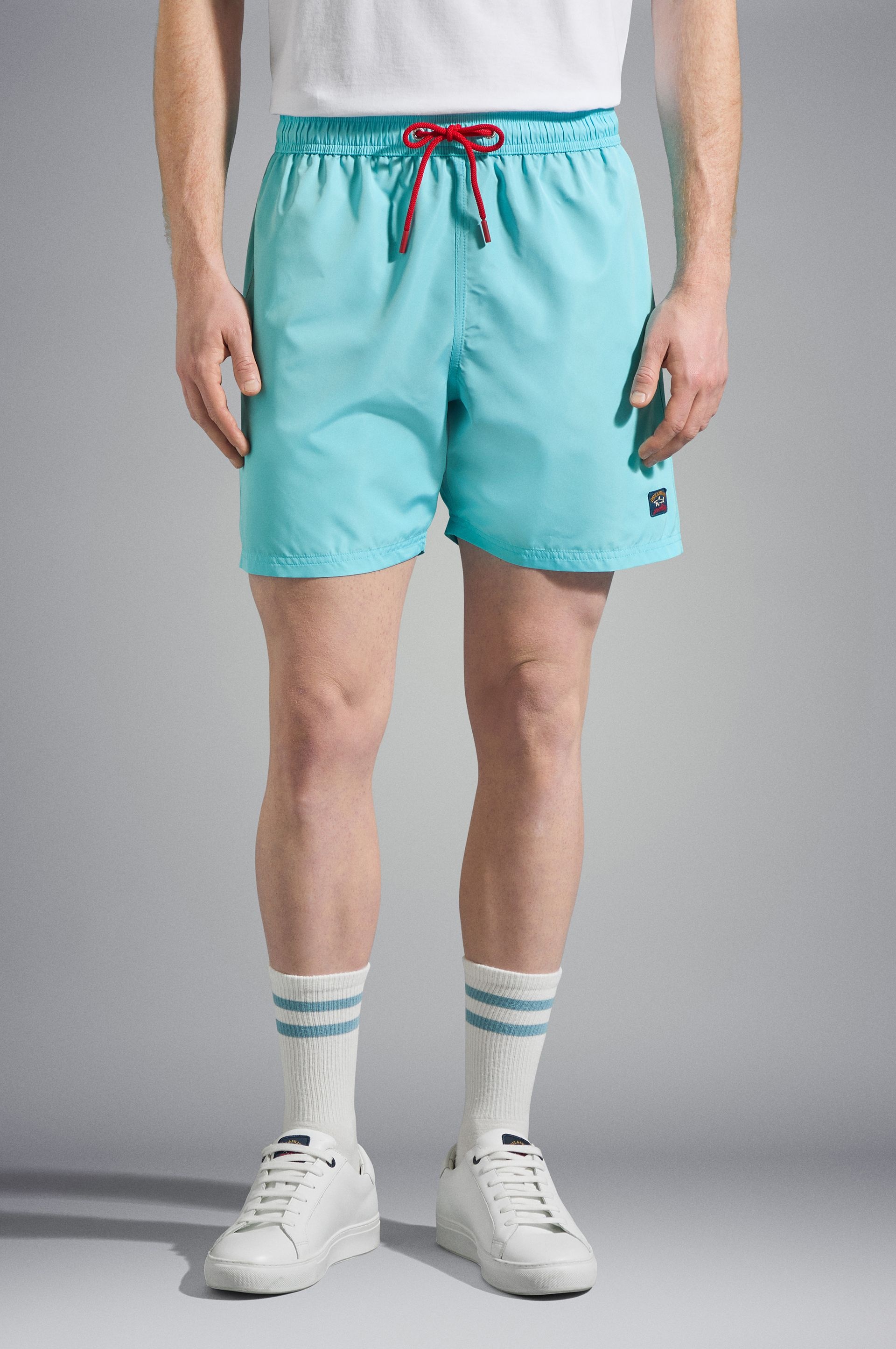 SWIM SHORTS WITH ICONIC BADGE - 2