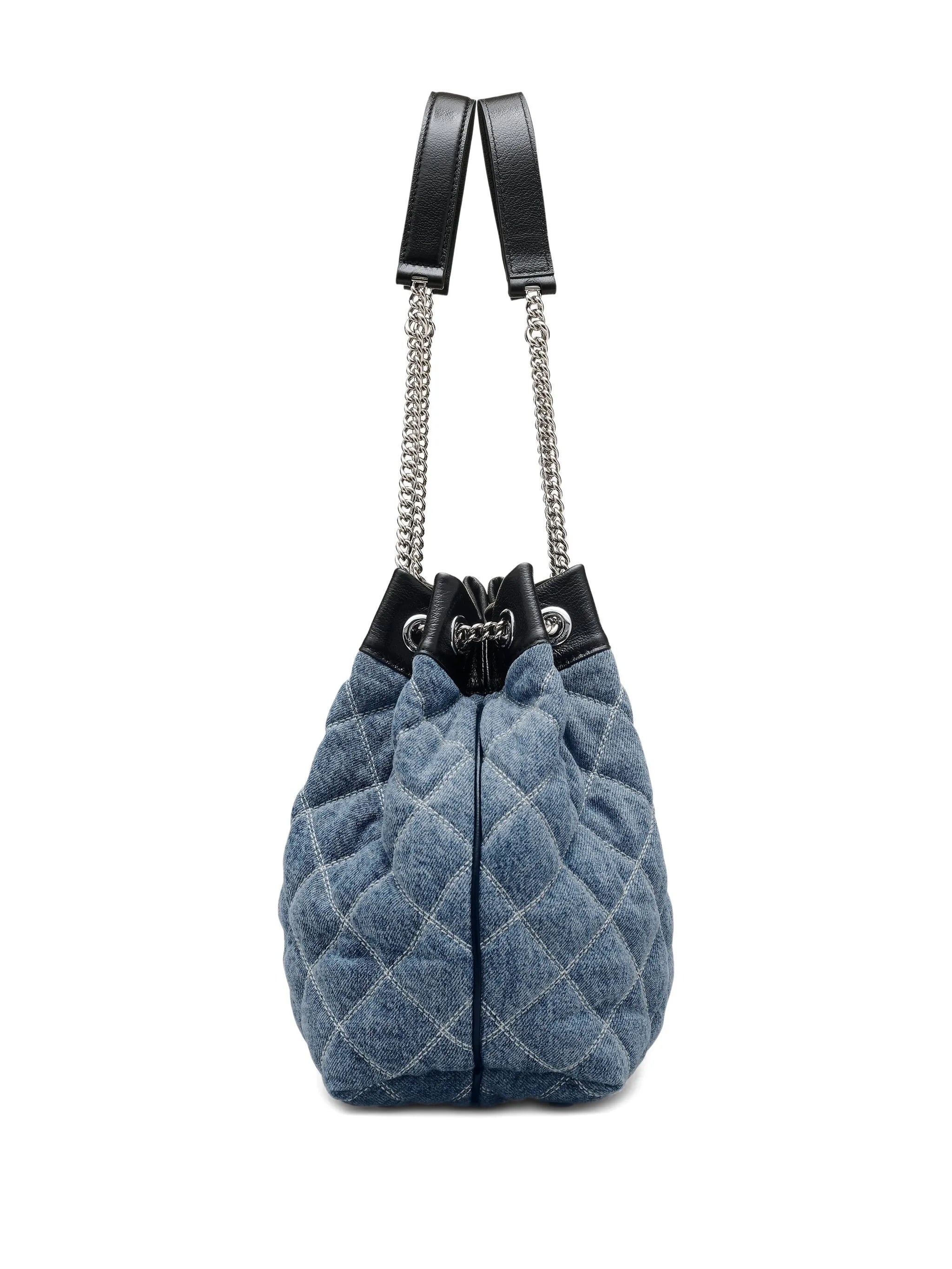 Marc Jacobs The Quilted Denim Large Chain Sack Bag - 5