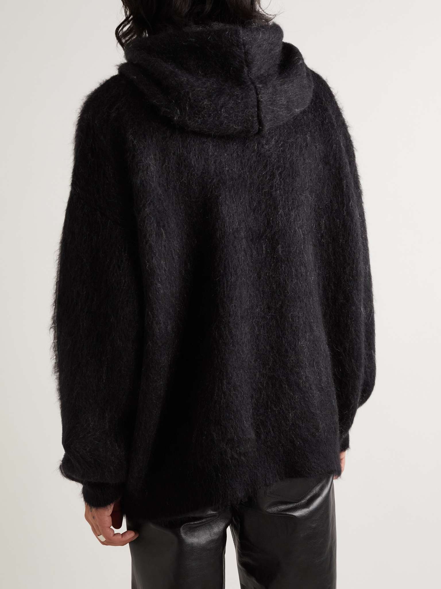 Printed Mohair and Silk-Blend Hoodie - 4