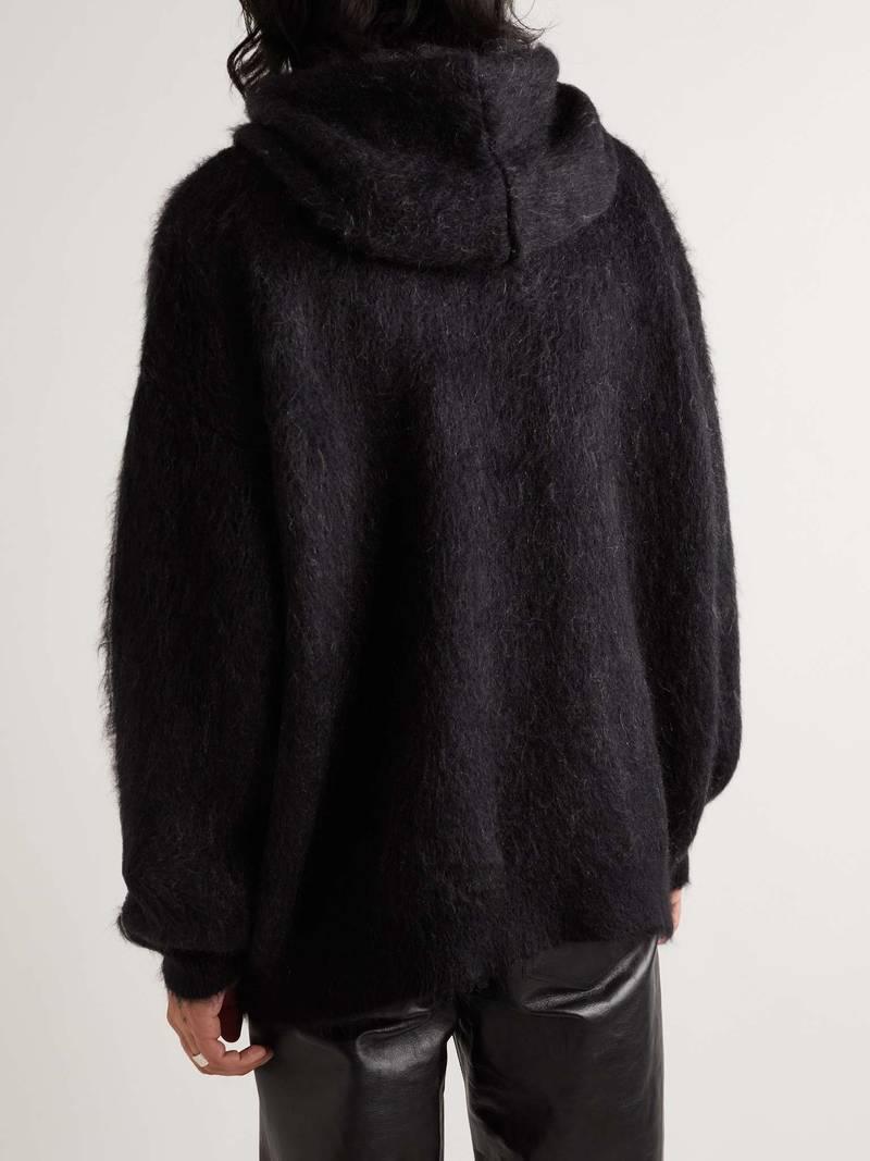 Printed Mohair and Silk-Blend Hoodie 4