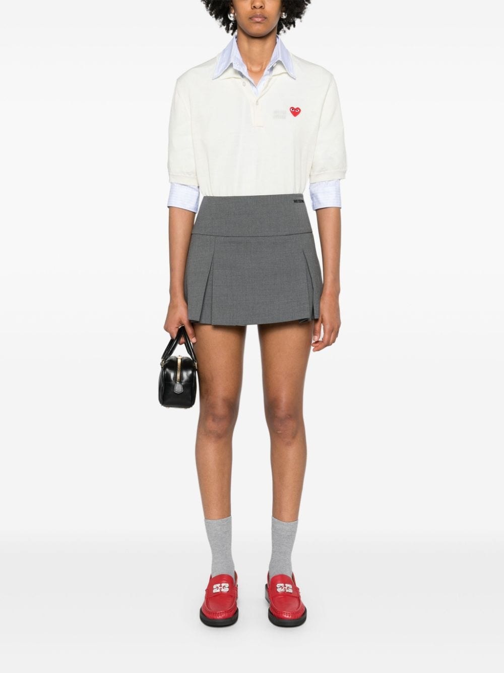 heart-patch wool polo shirt - 2