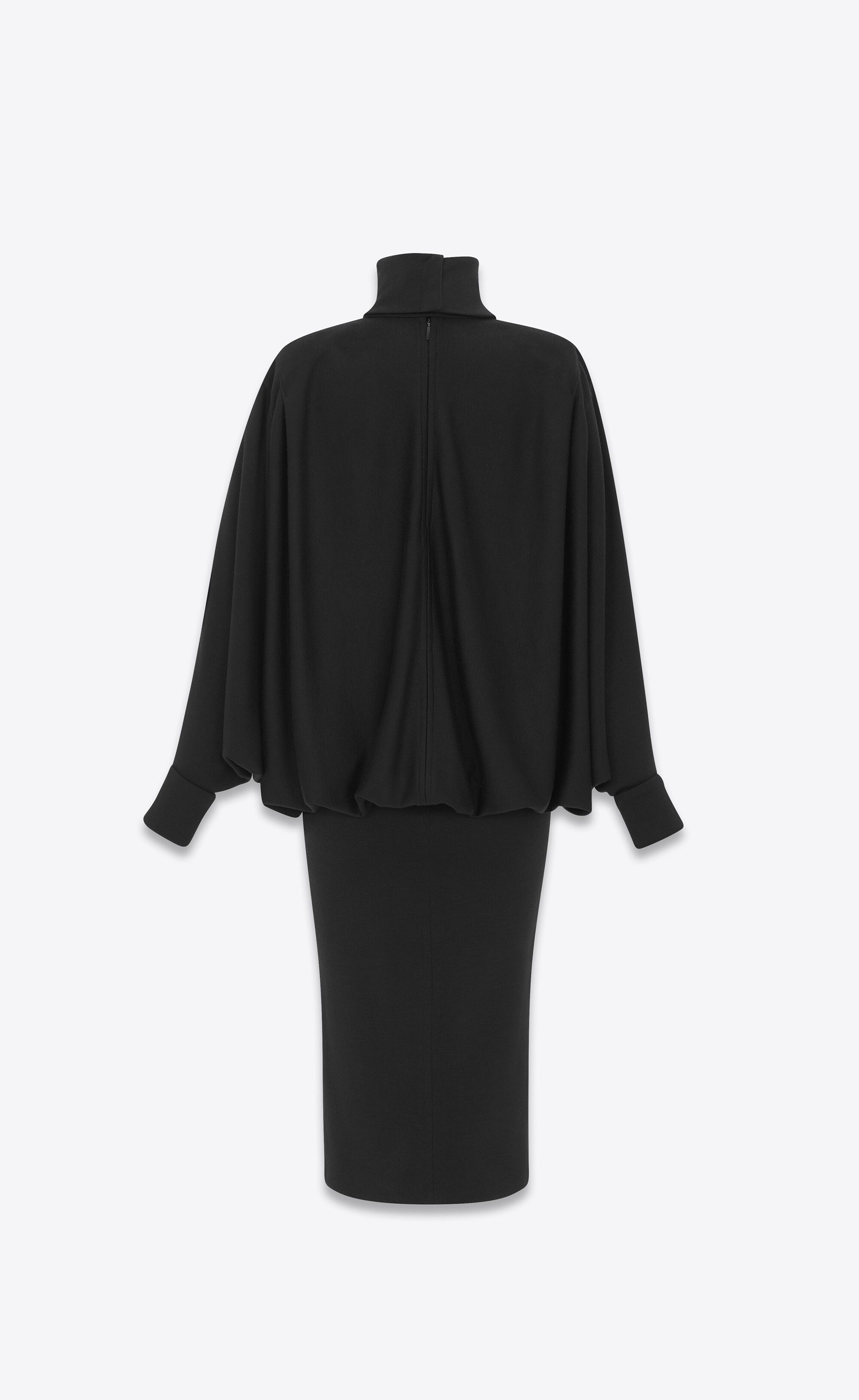 oversize long dress in wool jersey - 3