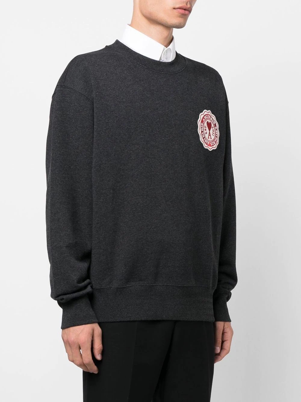 logo-patch cotton sweatshirt - 4