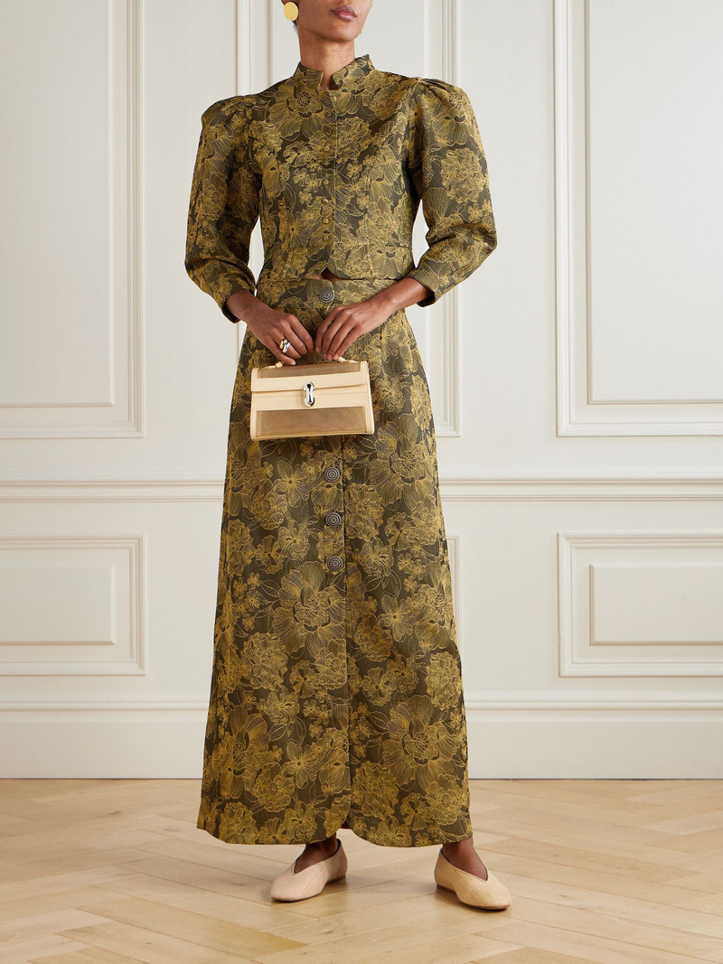DESTREE Amoako Peonia embroidered twill blazer Green outlook