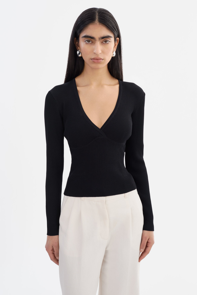 ROMANE | Rib Knit Long Sleeve Top 1